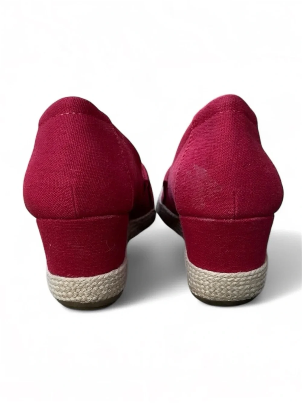 Mia Amore Franki Espadrille Wedge in Red Canvas w/ Memory Foam Sz 8